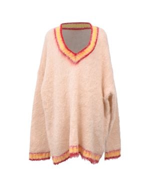 Marni Oversized V-Neck Sweater - Pink