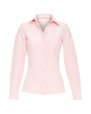 Michael Kors Collection Silk Cotton Crystal Button Top - Pink