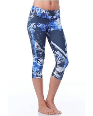 Vimmia Analog Geometric Print Wide Waistband Capri Leggings - Blue