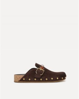 Veronica Beard Fern Embellished Clog - Brown