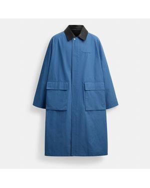 COACH Lightweight Overcoat - Blue