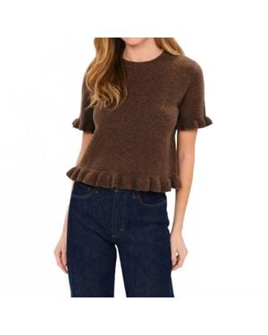 Six Fifty Ruffle Peplum Sweater - Black