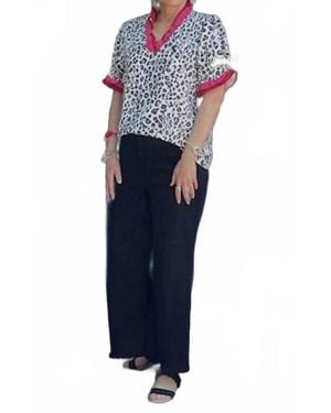 Mccolin Rachel Ruffle Top - Blue