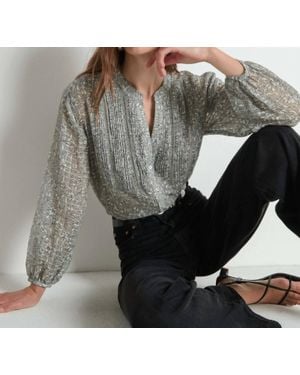Nation Ltd Vella Pintucked Top - Gray