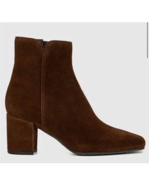 Aquatalia Dalia Suede High Block Heel - Brown