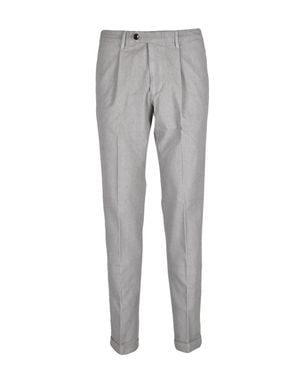 Michael Coal Pants With Tailored Fit And Subtle Texture - Gray
