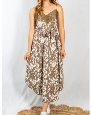White Birch Sleeveless Tie Dye Woven Dress - White