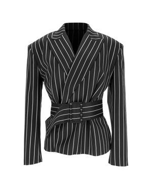 Tod's Striped Belted Blazer - Black