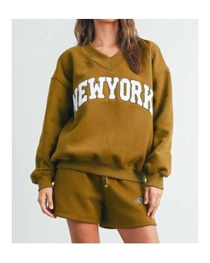 Buttermelon New York V-Neck Sweatshirt - Yellow