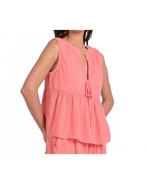 Elan Sleeveless Gauze Top - Pink