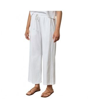 Lilla P Seamed Wide Leg Pant - White