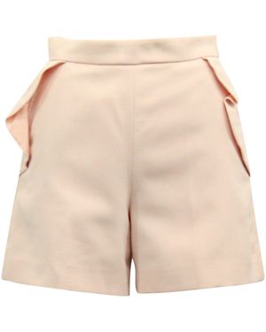 Sandro Ruffled Detail Shorts - Natural