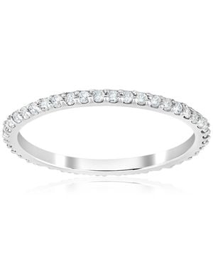 Pompeii3 1/2 Ct Diamond Eternity Wedding Stackable Ring 14K 1.7Mm Wide Size Selectable - Metallic
