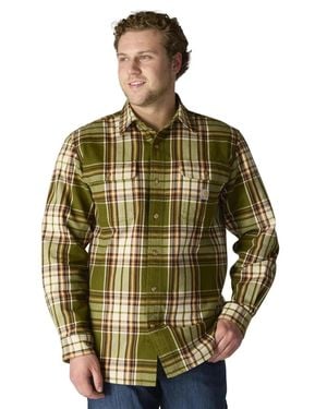 Carhartt Flannel Shirt Plaid 100% Cotton Loose Fit Heavyweight Jax1744 - Green
