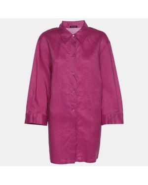 424 Elena Miro Knit Fabric 3/4 Sleeve Shirt - Purple