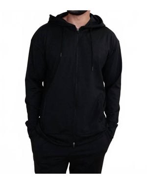 Mono B Melange Zip-Up Hoodie Jacket - Black