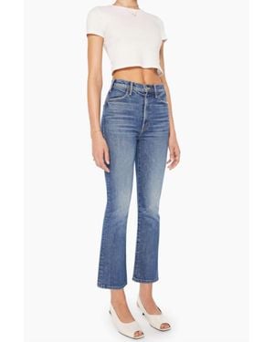 Mother Hustler High-Rise Flare Ankle Jeans - Blue