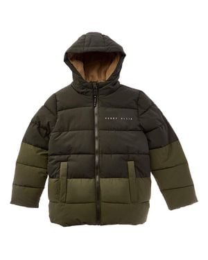 Perry Ellis Blocked Ripstop Puffer Jacket - Green