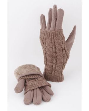 Fashnzfab Knitted Sleeve Gloves - Gray