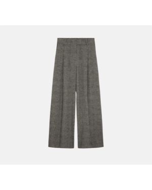 Suncoo Jeffrey Houndstooth Wide Leg Pant - Gray