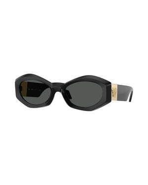 Versace Sunglasses Geometric Full Rim, Frame And Dark Lens Ve4466U546280 - Black