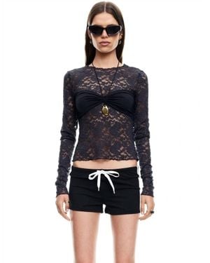 Lioness Midnight Lace Long Sleeve Top - Blue