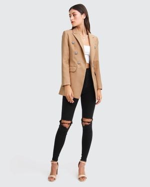 Belle & Bloom Princess Polina Textured Weave Blazer - Natural