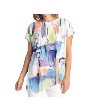 Jess & Jane Bristol Light Knit Asymmetric Top - Blue