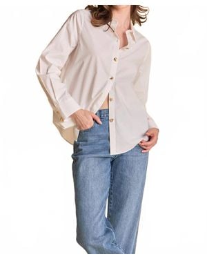 Endless Rose Shell Button Down Shirt - Blue