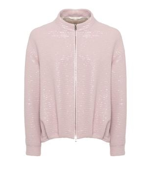 Herno Sequin Crewneck Jacket - Pink