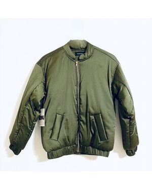 MINKPINK Simple Bomber Puffer Jacket - Green