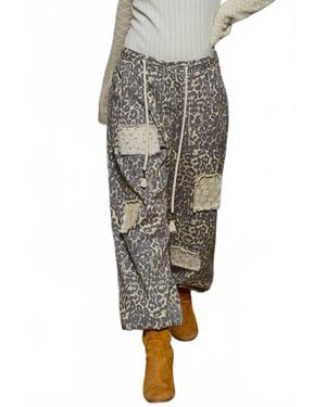 Pol Twill Patches Elastic Cuff Pants - Gray