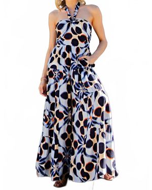 Eesome Bohemian Kaleidoscope Halter Jumpsuit - Blue