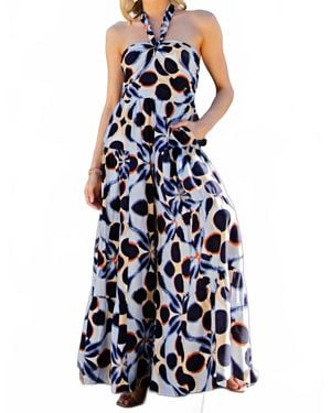 Eesome Bohemian Kaleidoscope Halter Jumpsuit - Blue