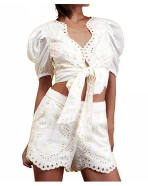 Charo Ruiz Mason High Waist Short - White