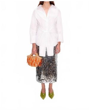 Simon Miller Mia Sequin Midi Skirt - White