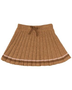 Pepa London Pleated Alpaca-Blend Skirt - Brown