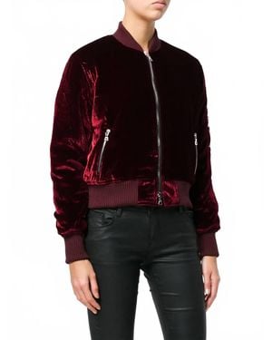 Amiri Velvet Satin Bomber Jacket - Red