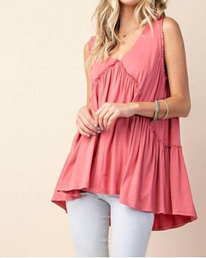 Kori Frilly Swing Tank Top - Pink