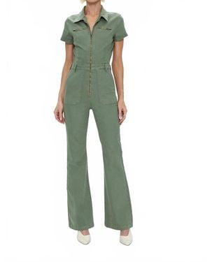 Pistola Martina Short Sleeve Flare Jumpsuit - Green
