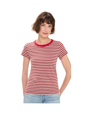 Rag & Bone The Slub Striped Tee - Red