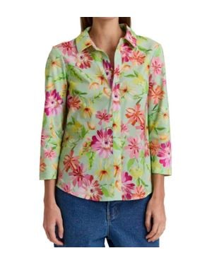 Hinson Wu Lizette 3/4 Sleeve Blouse - Green