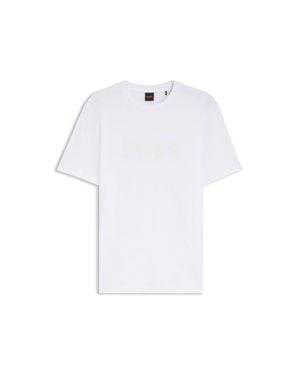 BOSS Regular-Fit Cotton T-Shirt With Modern Logo - White