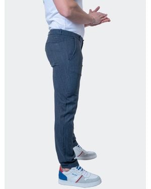 Maceoo 4-Way Stretch Pants Lines - Blue