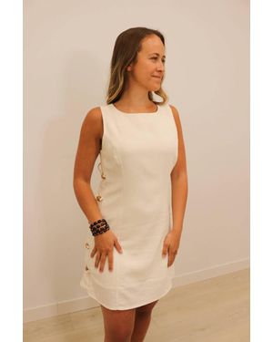 Blu Pepper Rou Stone Studded Mini Dress - Natural