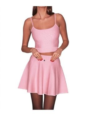 Fleur du Mal Knit Corset Top - Pink