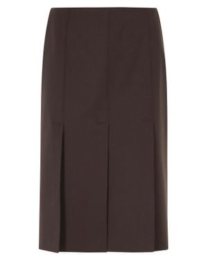 Seventy Front Slit Wool-Blend Mini Skirt - Brown