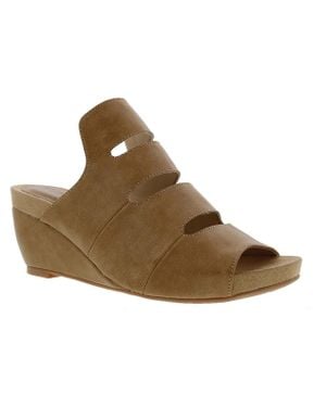 Bellini Whit Faux Leather Peep-Toe Wedge Sandals - Brown