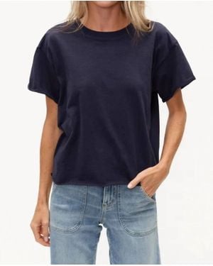 Six Fifty Erin Button Shoulder Tee - Blue