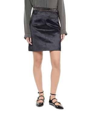 The Kooples Leather Mohair Skirt - Black